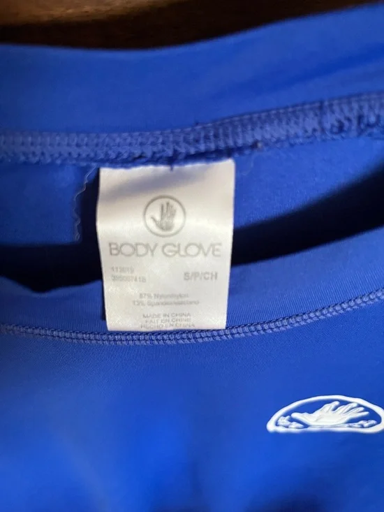Body Glove Royal Blue Long Sleeve Rash Guard with White Hand Logo - Picture 2 of 5